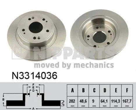 N3314036 NIPPARTS Тормозной диск (фото 1)