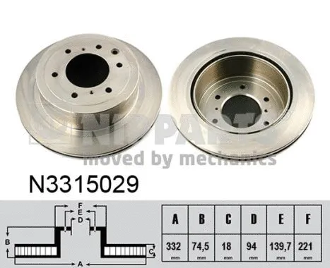 N3315029 NIPPARTS Тормозной диск (фото 1)