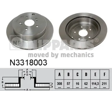 N3318003 NIPPARTS Тормозной диск (фото 1)