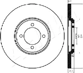 61-00-0318 ASHIKA Тормозной диск (фото 1)