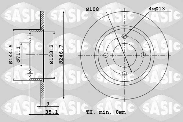 2464W94J SASIC Тормозной диск (фото 1)