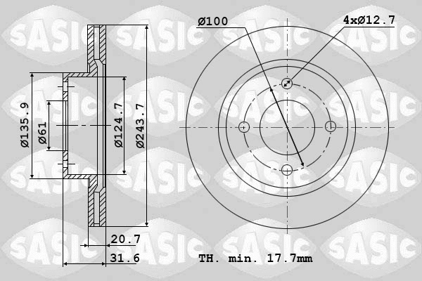 4004263J SASIC Тормозной диск (фото 1)