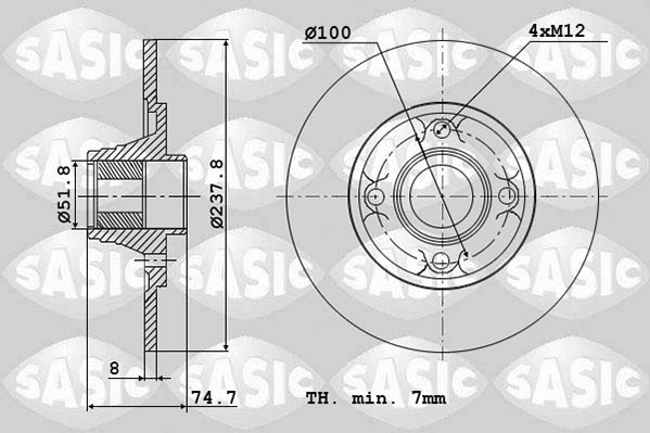 4004287J SASIC Тормозной диск (фото 1)