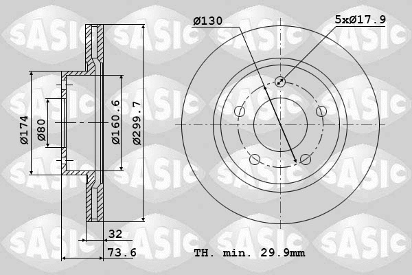 6100019 SASIC Тормозной диск (фото 1)