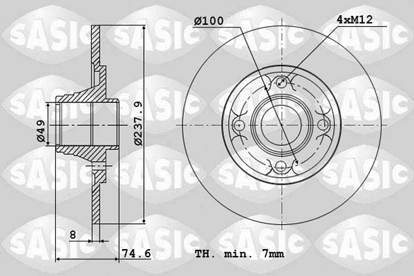 6104015 SASIC Тормозной диск (фото 1)