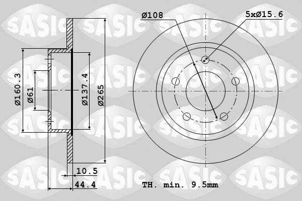 6104018 SASIC Тормозной диск (фото 1)