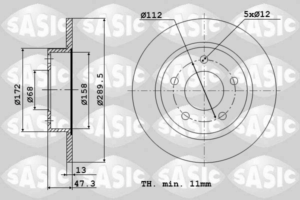 6104055 SASIC Тормозной диск (фото 1)