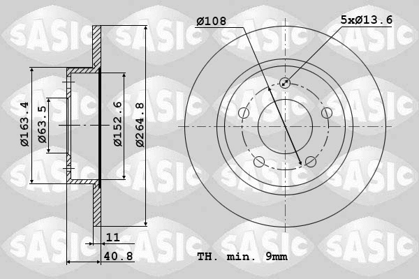 6106009 SASIC Тормозной диск (фото 1)