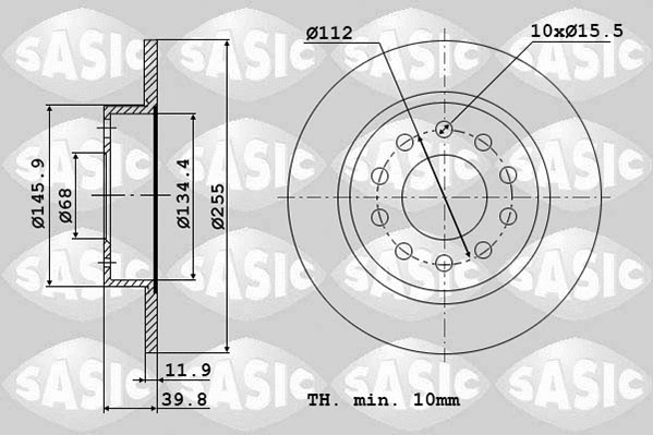 6106039 SASIC Тормозной диск (фото 1)