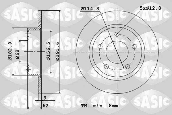 6106065 SASIC Тормозной диск (фото 1)