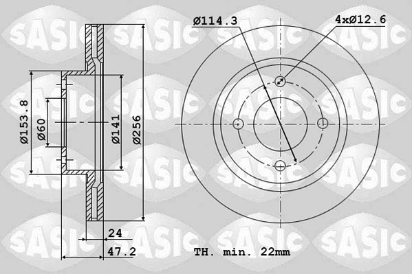 6106112 SASIC Тормозной диск (фото 1)
