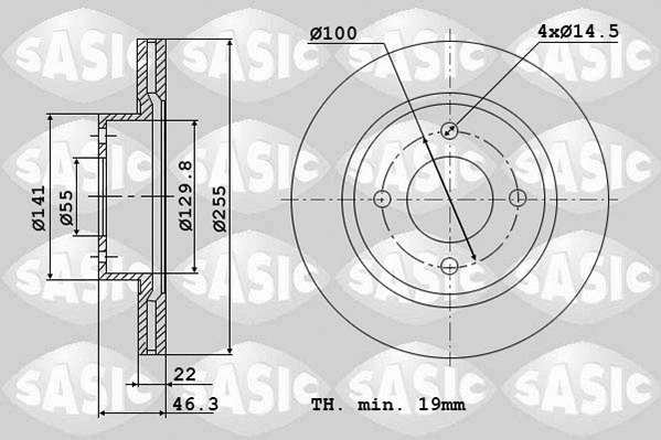 6106125 SASIC Тормозной диск (фото 1)