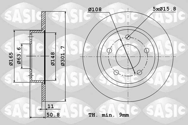 6106143 SASIC Тормозной диск (фото 1)