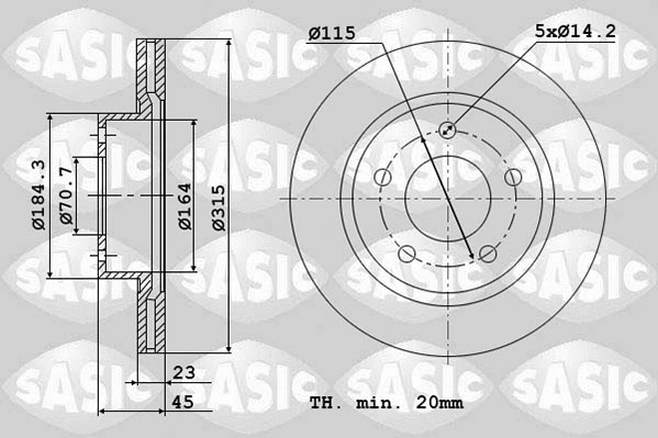 6106257 SASIC Тормозной диск (фото 1)