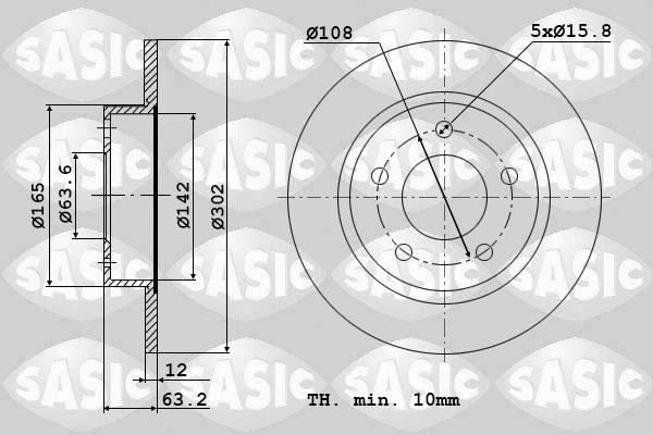 6106288 SASIC Тормозной диск (фото 1)