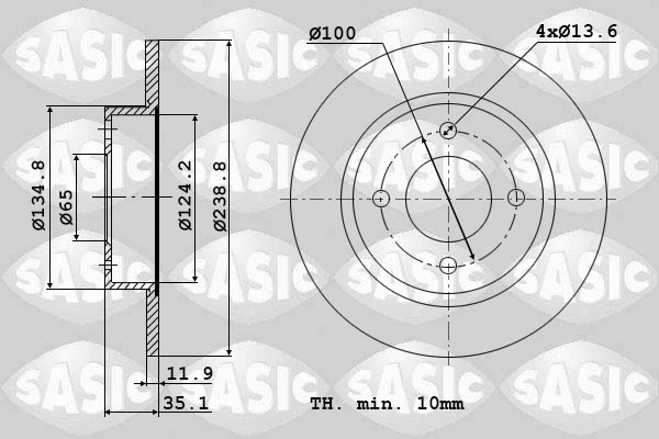 9004213J SASIC Тормозной диск (фото 1)