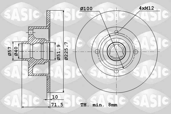 9004358J SASIC Тормозной диск (фото 1)