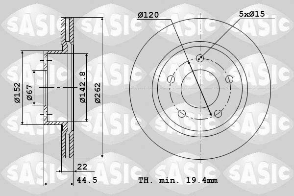 9004417J SASIC Тормозной диск (фото 1)