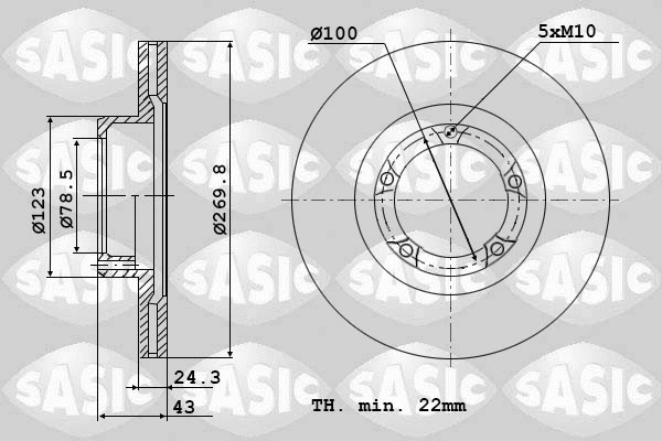 9004821J SASIC Тормозной диск (фото 1)