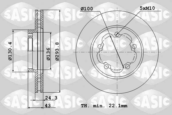 9004827J SASIC Тормозной диск (фото 1)