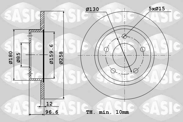 9004841J SASIC Тормозной диск (фото 1)