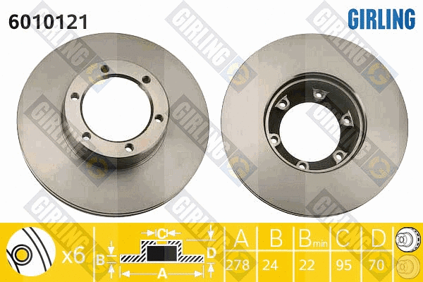 6010121 GIRLING Тормозной диск (фото 1)
