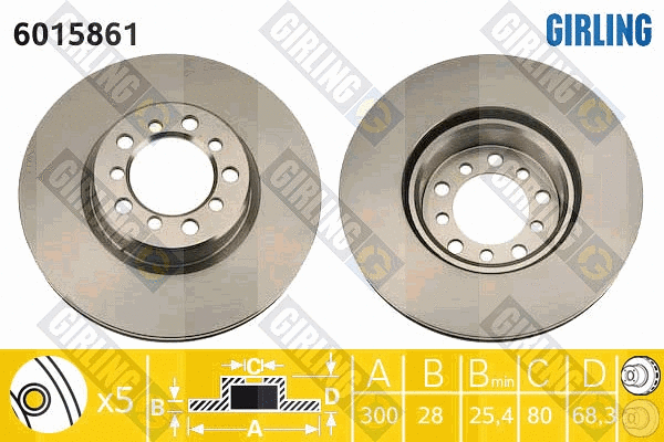 6015861 GIRLING Тормозной диск (фото 1)