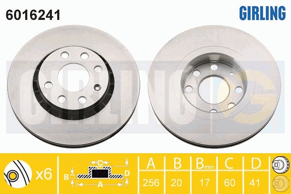6016241 GIRLING Тормозной диск (фото 1)