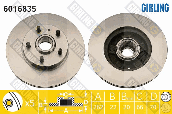 6016835 GIRLING Тормозной диск (фото 1)
