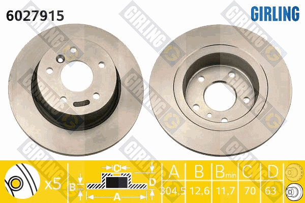 6027915 GIRLING Тормозной диск (фото 1)