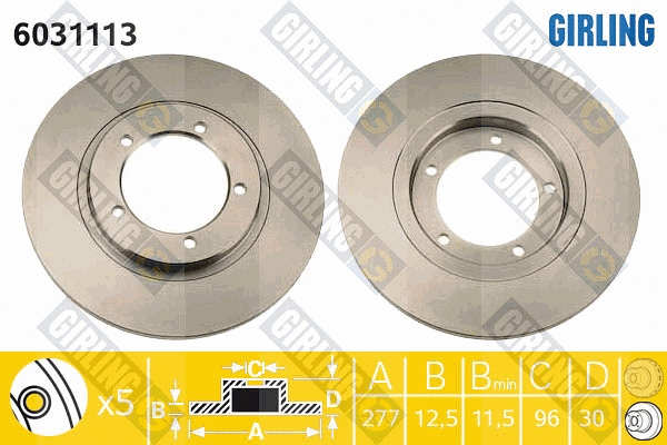 6031113 GIRLING Тормозной диск (фото 1)