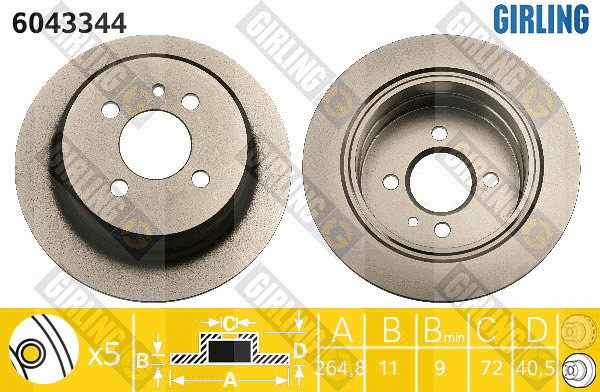 6043344 GIRLING Тормозной диск (фото 1)
