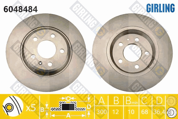 6048484 GIRLING Тормозной диск (фото 1)