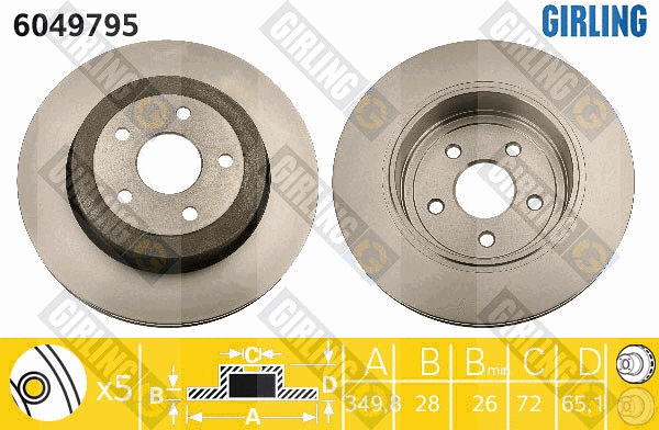 6049795 GIRLING Тормозной диск (фото 1)
