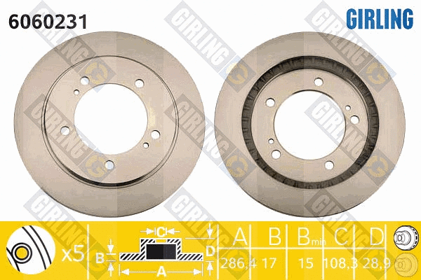 6060231 GIRLING Тормозной диск (фото 1)