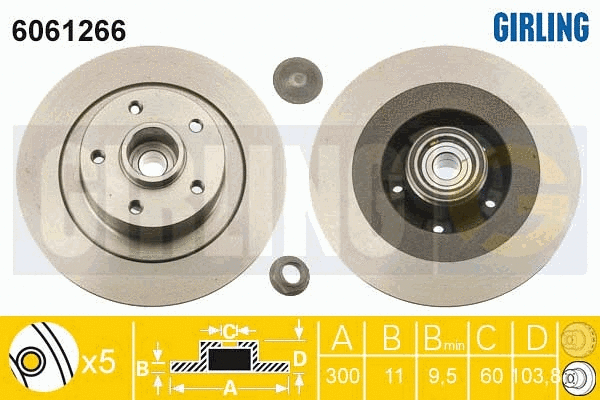 6061266 GIRLING Тормозной диск (фото 1)