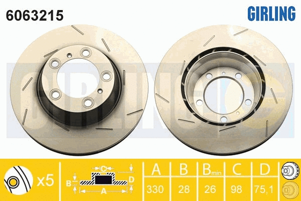 6063215 GIRLING Тормозной диск (фото 1)