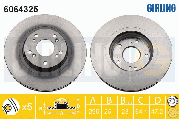 6064325 GIRLING Тормозной диск (фото 1)