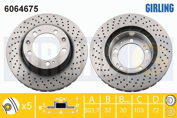 6064675 GIRLING Тормозной диск (фото 1)