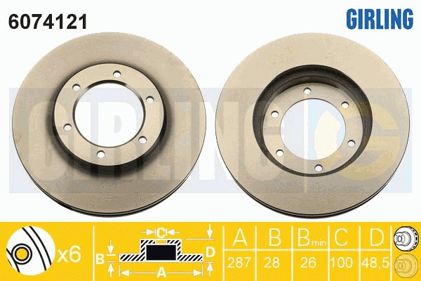 6074121 GIRLING Тормозной диск (фото 1)