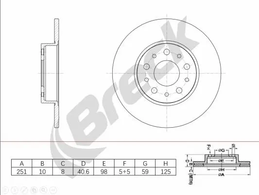 BR 082 SA100 BRECK Тормозной диск (фото 1)