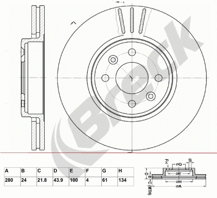 BR 308 VA100 BRECK Тормозной диск (фото 1)