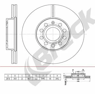 BR 447 VH100 BRECK Тормозной диск (фото 1)