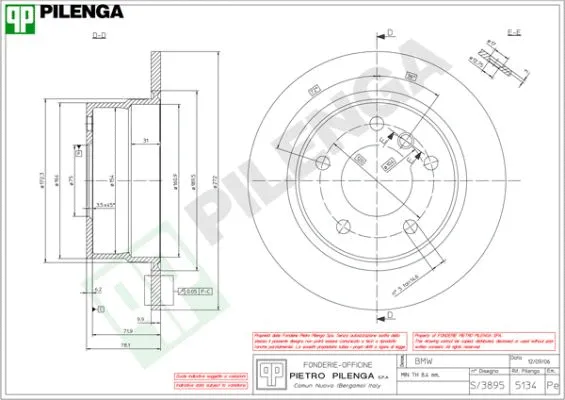 5134 PILENGA Тормозной диск (фото 1)