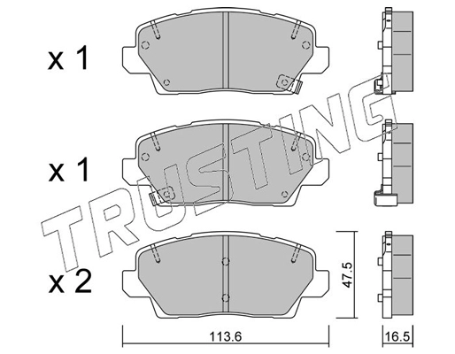 1302.0 TRUSTING Комплект тормозных колодок, дисковый тормоз (фото 1)
