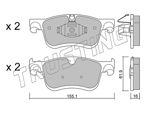 1349.0 TRUSTING Комплект тормозных колодок, дисковый тормоз (фото 1)