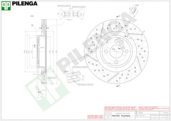 V1413 PILENGA Тормозной диск (фото 1)