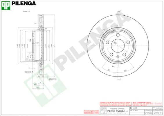 V1710 PILENGA Тормозной диск (фото 1)