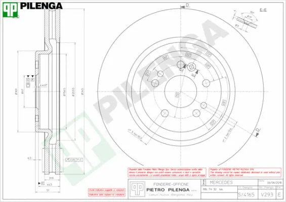 V293 PILENGA Тормозной диск (фото 1)