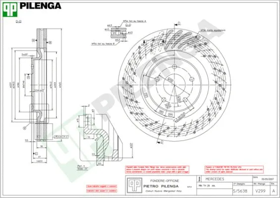 V299 PILENGA Тормозной диск (фото 1)